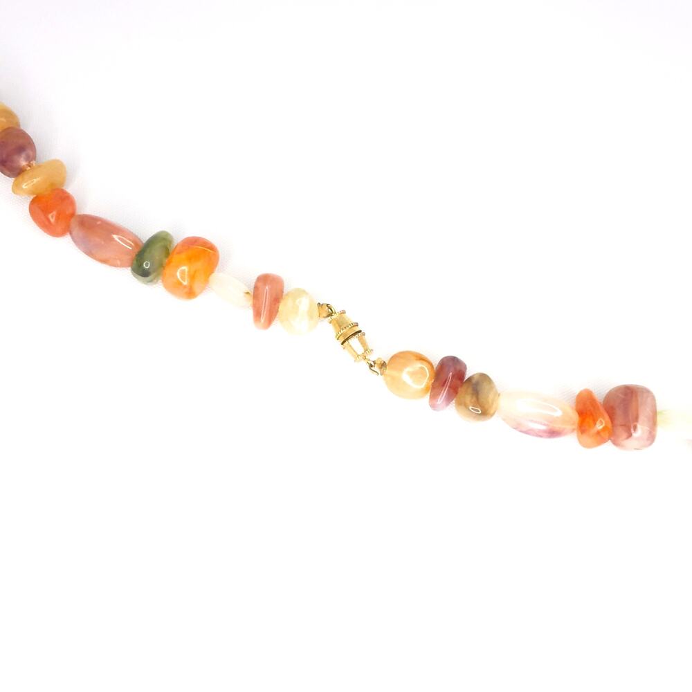 Multicolor Vintage Agate Jasper 30" Long Necklace - Picture 7 of 8